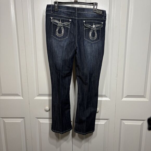 Earl Jean Jeans Women 10P Bootcut Embellished Pockets Rhinestone Bling Denim - Picture 4 of 9